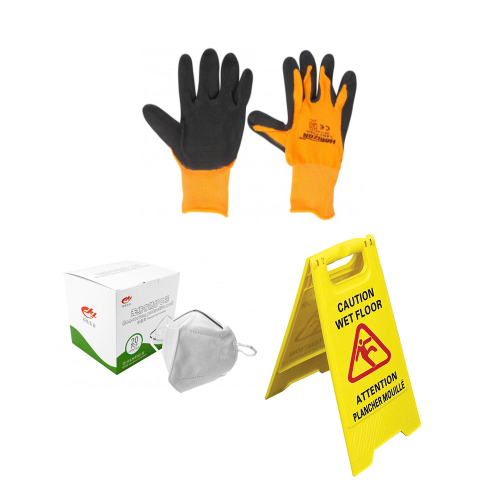 Commercial Cleaning Gloves, Masks & Signs