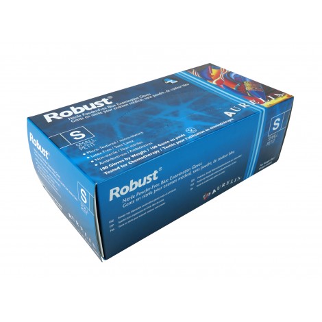 Robust Nitrile Disposable Gloves - Small - 5 MM - Powder-Free - Box Of 100 image 1