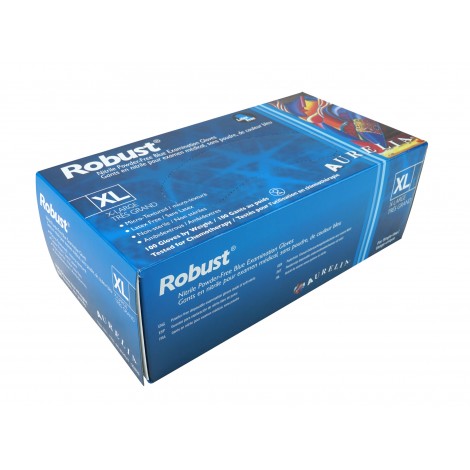 Robust Nitrile Disposable Gloves - Extra Large - 5 MM - Box Of 100 image 1