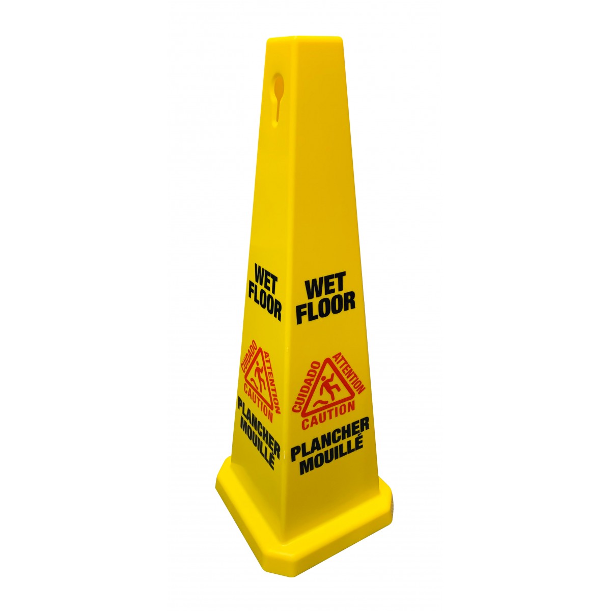 Bilingual Cone Shaped Floor Sign 36" - "Caution Wet Floor" image 0