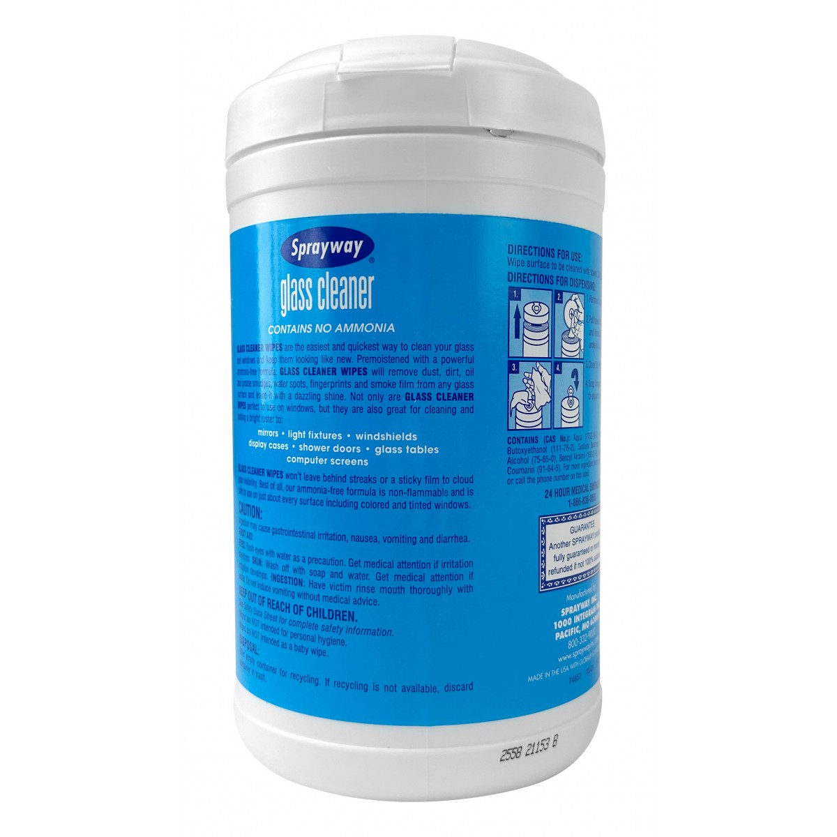 Sprayway Glass Cleaner Wipes, Ammonia Free, 40 Wipes - Pack Of 4 image 1