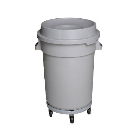 Round Trash Garbage Can Bin With Lid – Drum Dolly – 20 GAL image 0