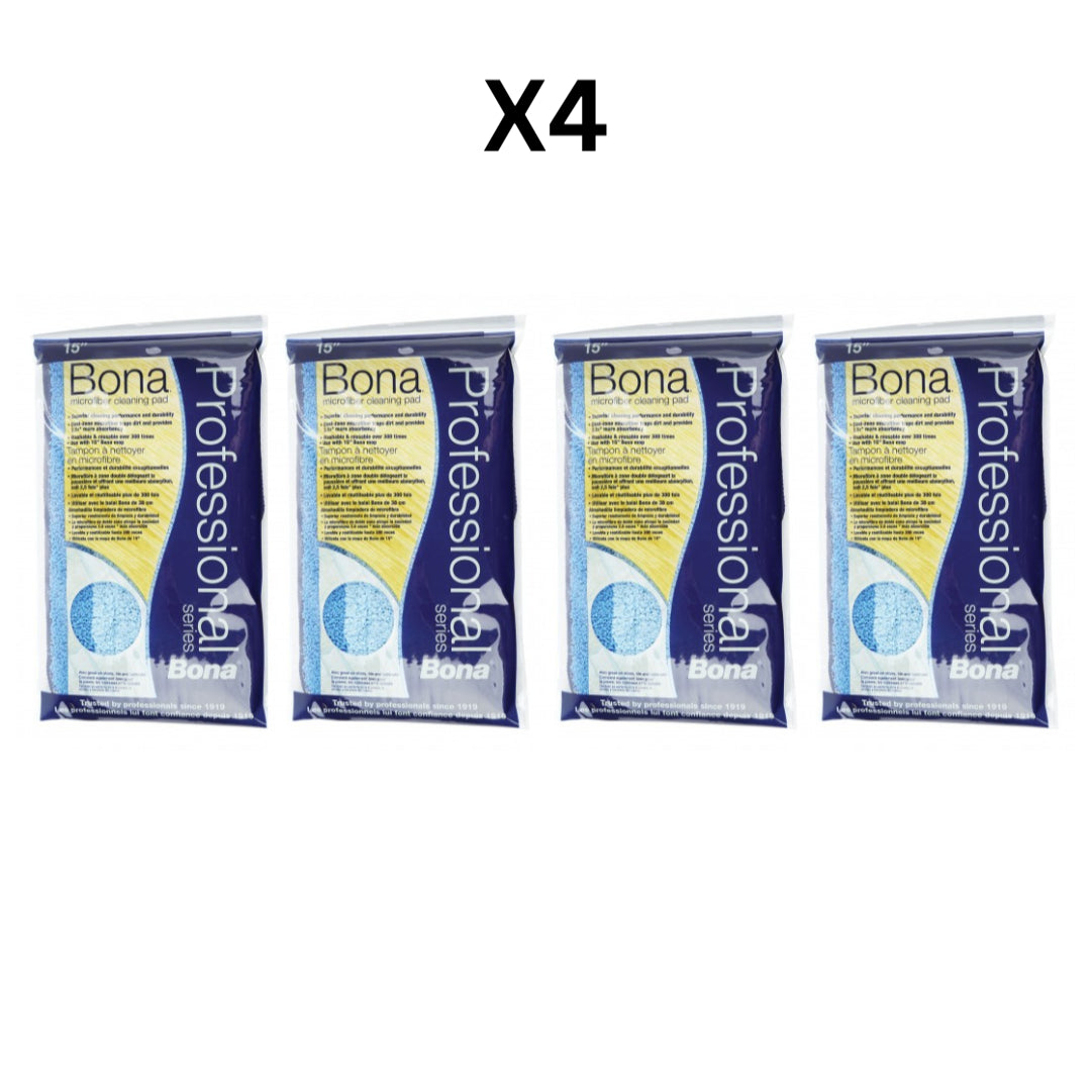 Bona Microfiber Replacement Pad - 4" X 15" (10.1 CM X 38.1 CM) - Pack Of 4 image 0