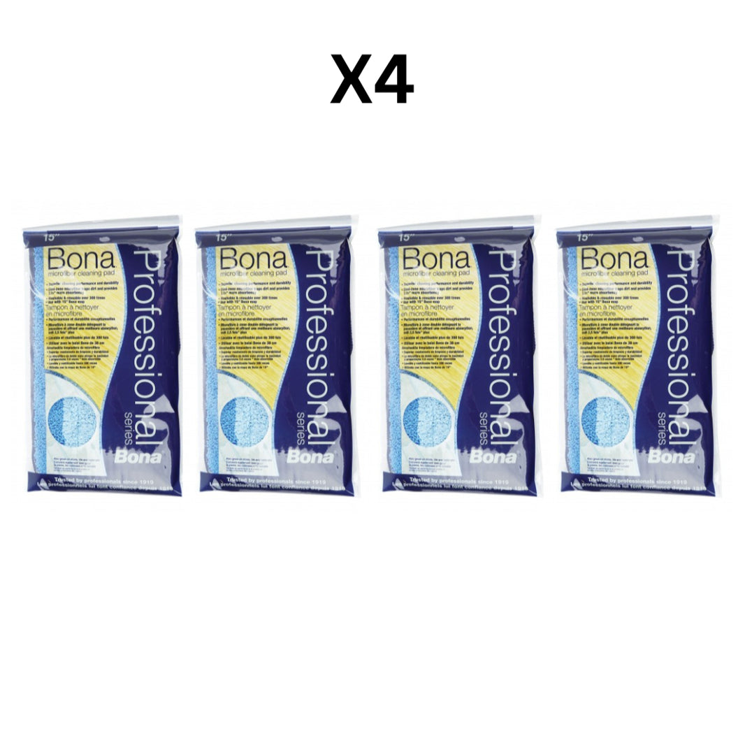 Bona Microfiber Replacement Pad - 4" X 15" (10.1 CM X 38.1 CM) - Pack Of 4 image 0