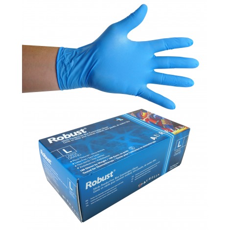 Robust Nitrile Disposable Gloves - Large - 5 MM - Powder-Free - Box Of 100 image 0