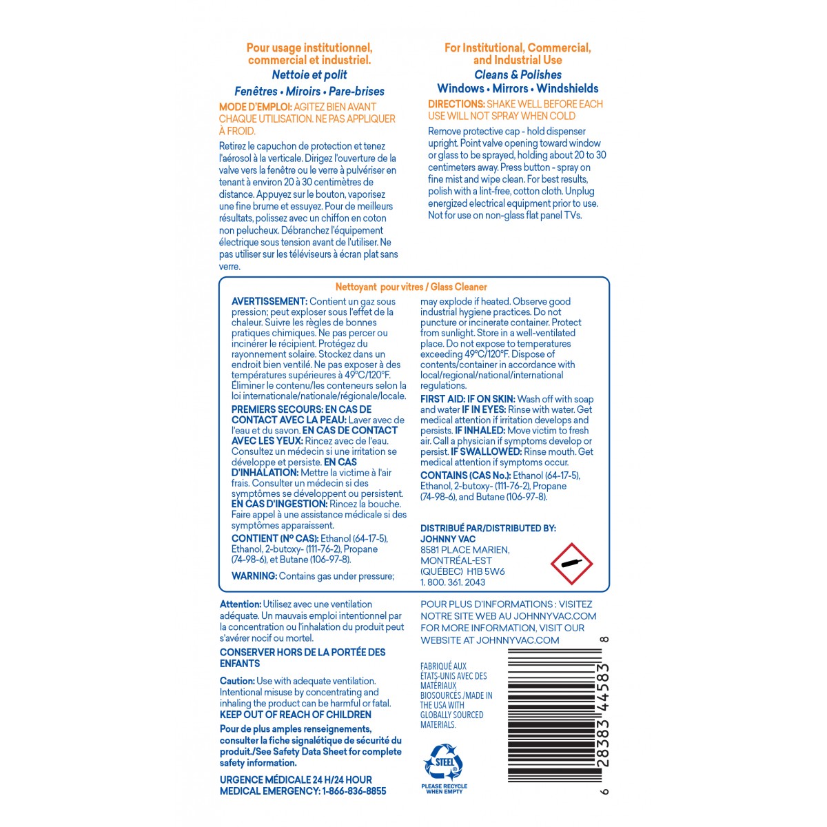 Attax Pro Foaming Glass Cleaner Aerosol, 19 OZ - Pack Of 6 image 1