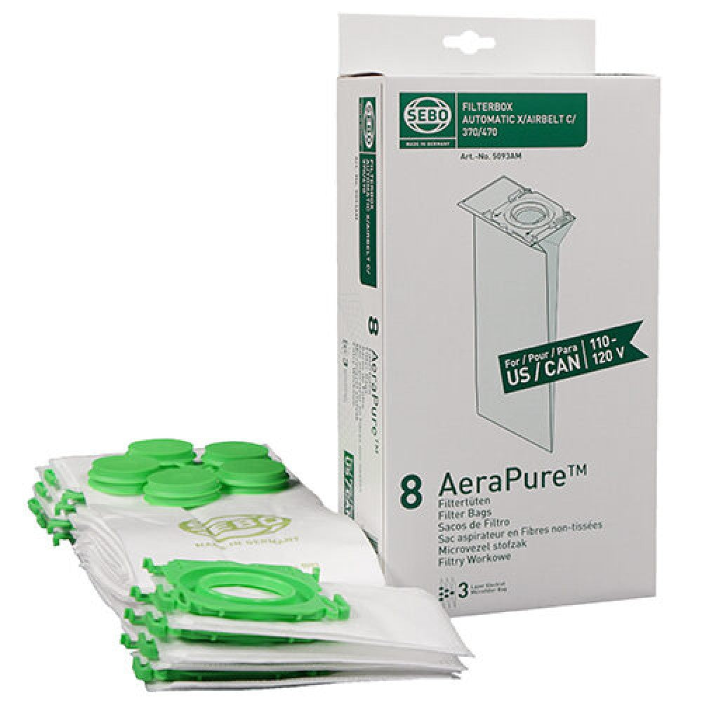 SEBO X, G, C & Mechanical-Series Aerapure Filter Bags - 8 Bags image 0