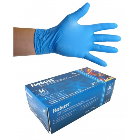 Robust Nitrile Disposable Gloves - Medium - 5 MM - Powder-Free - Box Of 100 image 0