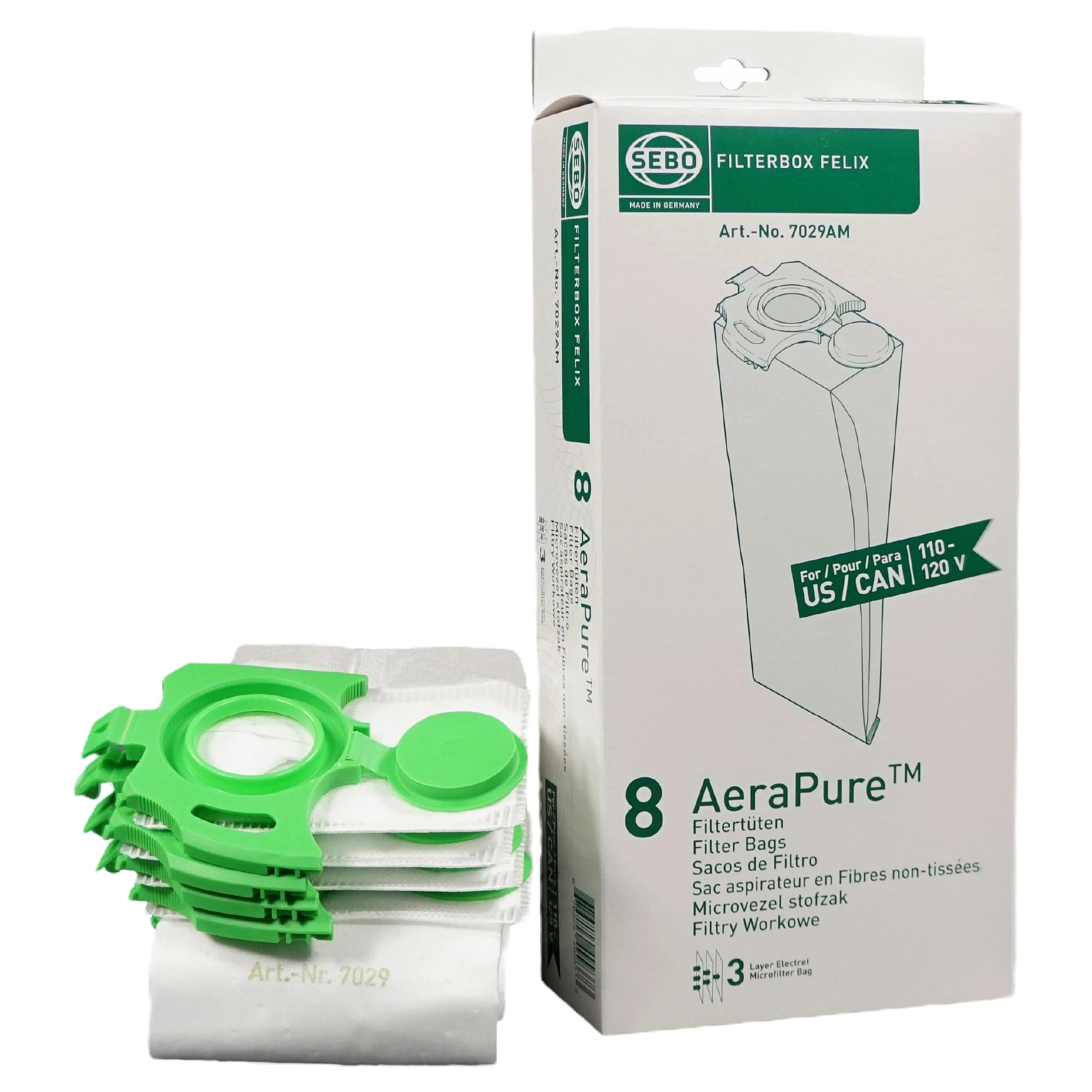 SEBO Felix-Series Aerapure Filter Bags - 8 Bags image 0