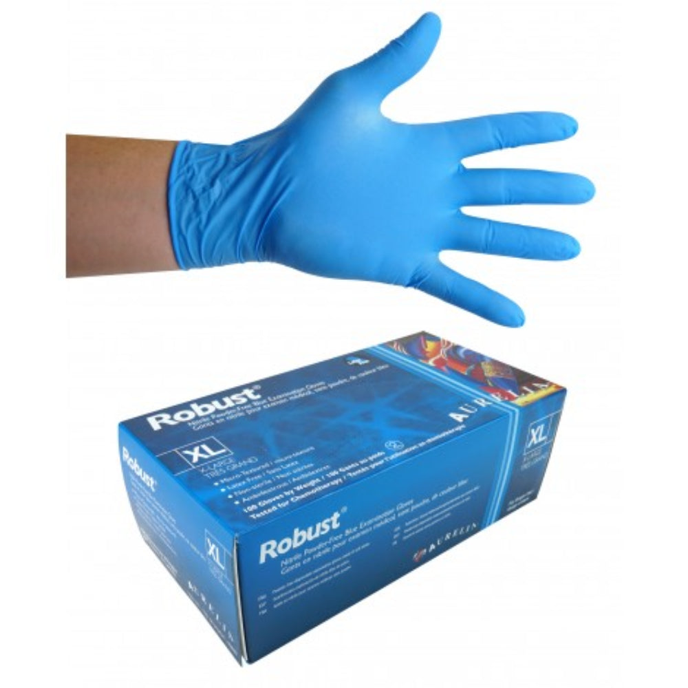 Robust Nitrile Disposable Gloves - Extra Large - 5 MM - Box Of 100 image 0