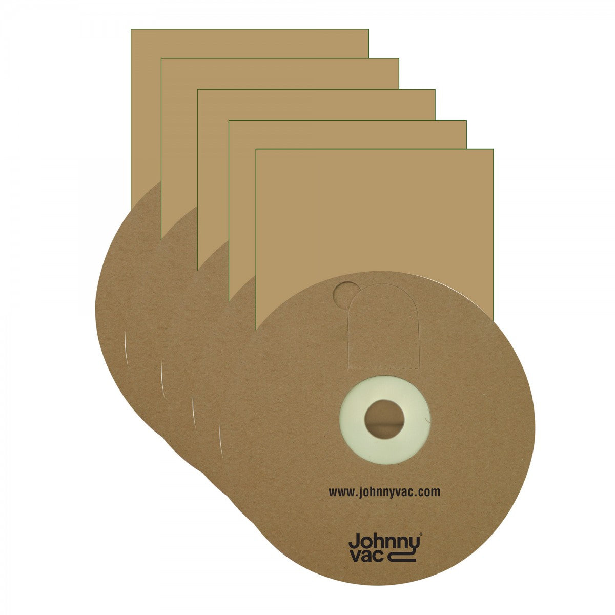 Johnny Vac Round Paper Vacuum Bag For JVT1 And Ghibli - 5 Bags image 0