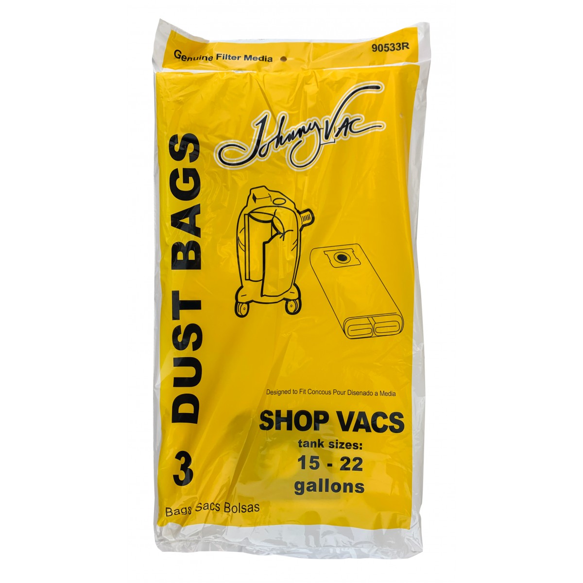 Johnny Vac Dust Bag For JV420HD2 Wet And Dry Vacuum - 3 Bags image 2