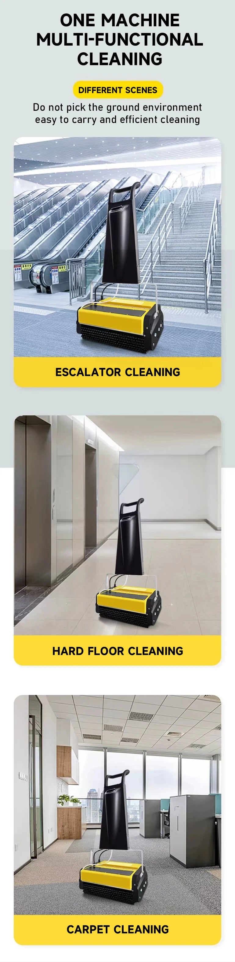 RW-440 Commercial All-in-One Roller Brush Scrubber Dryer