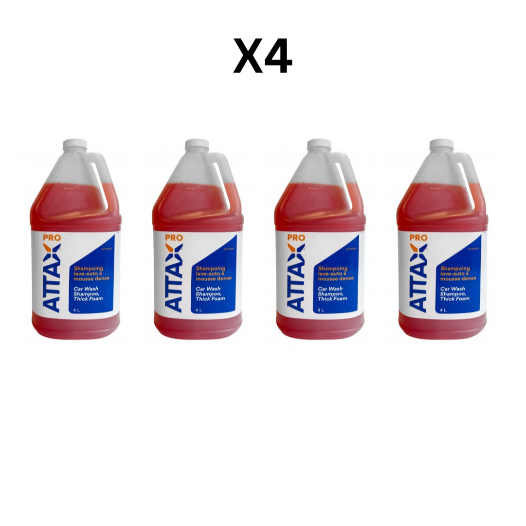 Attax Pro Car Wash Shampoo, Thick Foam (4 L), Attax Pro – Pack Of 4 image 0