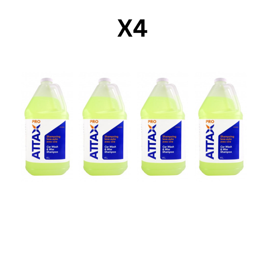 Attax Pro Car Wash & Wax Shampoo (4 L), Attax Pro – Pack Of 4 image 0