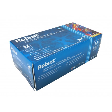 Robust Nitrile Disposable Gloves - Medium - 5 MM - Powder-Free - Box Of 100 image 1