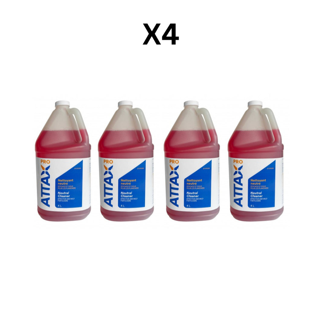 Attax Pro Neutral Cleaner - Effective & Mild For Floors (1.06 GAL) - Pack Of 4 image 0