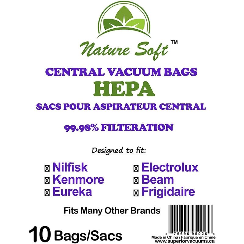 Nilfisk CV20 CV 25 And Supreme Models Central Vacuum HEPA Bags - 10 Pack